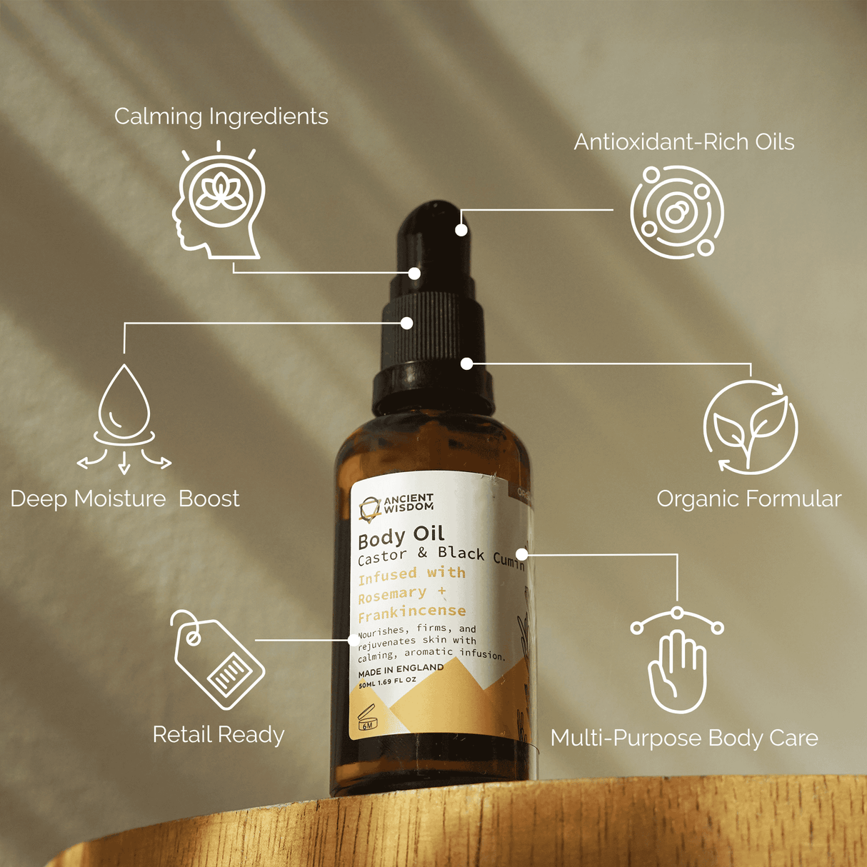Ulei de corp organic rozmarin și tămâie 50ml