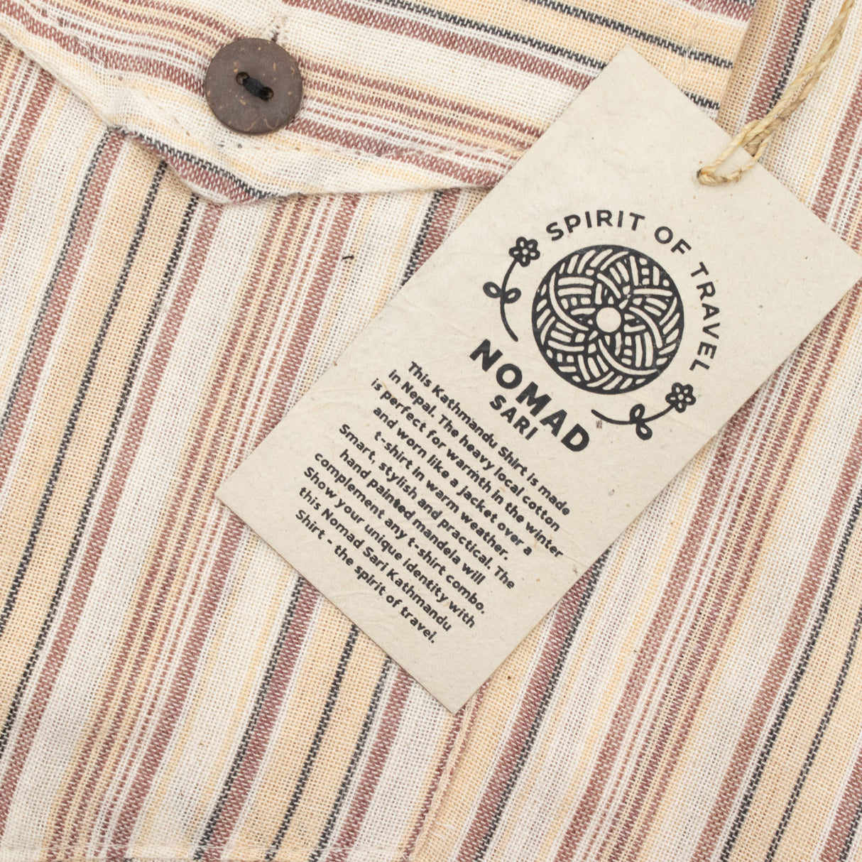 Nomad Sari Grandad-Hemd – Braun Beige – XL