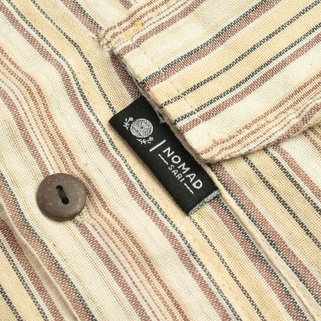 Camisa Grandad Nomad Sari - Marrón Beige - Mediana