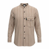 Chemise Grandad Nomad Sari - Beige Marron - Taille Large