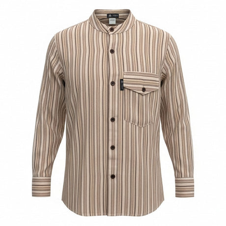 Camisa Grandad Nomad Sari - Marrón Beige - XL