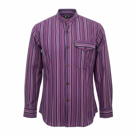 Camisa Nomad Sari Grandad - Negro Púrpura - Mediana