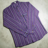 Nomad Sari Grandad Shirt - Black Purple - XL