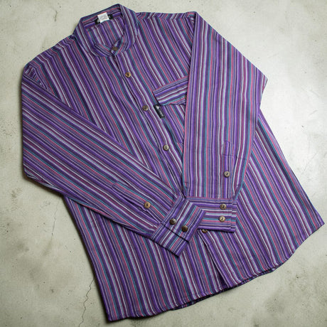 Camisa Nomad Sari Grandad - Negro Púrpura - XL