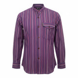Nomad Sari Grandad Shirt - Black Purple - Large