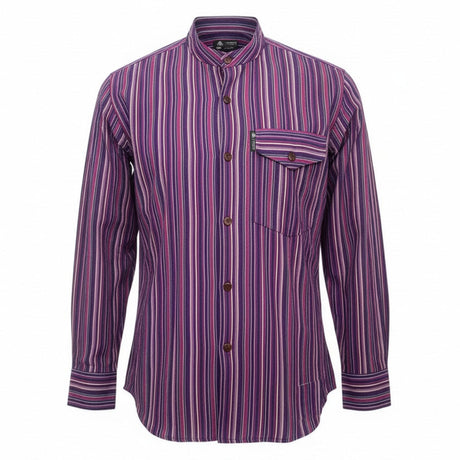 Camisa Nomad Sari Grandad - Negro Púrpura - XL