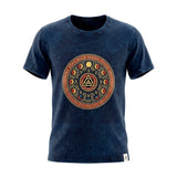 Nomad Sari Stonewashed Cotton T-Shirt - Stay Wild Moon Child - Blue - Small