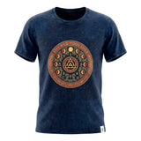 Nomad Sari Stonewashed Cotton T-Shirt - Stay Wild Moon Child - Blue - Large