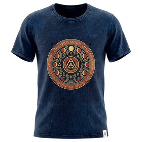 Nomad Sari Stonewashed Cotton T-Shirt - Stay Wild Moon Child - Blue - XL