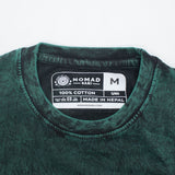 Nomad Sari Stonewashed Baumwoll-T-Shirt – Baum des Lebens – Grün – Medium