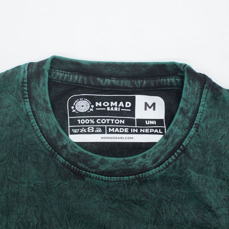 Nomad Sari majica od stonewashed pamuka - Stablo života - Zelena - Medium