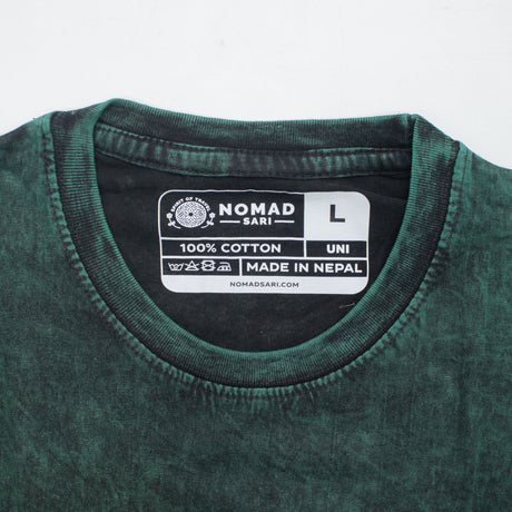 Nomad Sari majica od stonewashed pamuka - Stablo života - Zelena - L