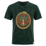 Nomad Sari Stonewashed bomulds-T-shirt - Livets Træ - Grøn - XL