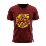 T-shirt Nomad Sari in cotone stonewashed - Mandala del drago - Marrone scuro - Taglia Small