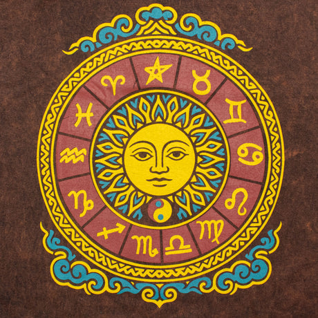 Nomad Sari majica od stonewashed pamuka - Sunce i Zodijak - smeđa - mala