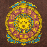 Nomad Sari stonewashed pamut póló – Nap és Zodiákus – Barna – L-es