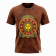 Nomad Sari stonewashed pamut póló – Nap és Zodiákus – Barna – L-es