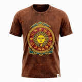 Nomad Sari stonewashed pamut póló – Nap és Zodiákus – Barna – L-es