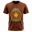 Nomad Sari Stonewashed Cotton T-Shirt - Sun & Zodiac - Brown - XL