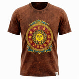 Nomad Sari Stonewashed Cotton T-Shirt - Sun & Zodiac - Brown - XL