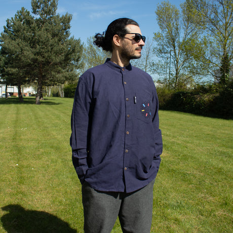 Camisa Nomad Sari Kathmandu - Índigo - Grande
