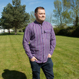 Nomad Sari Grandad Shirt - Black Purple - XL