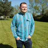 Nomad Sari Grandad Shirt - Turquoise - XL