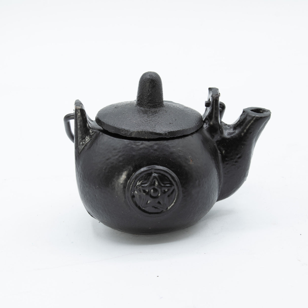 Pequeno Caldeirão de Ferro Fundido para Rituais com Pentágono 8 × 8 × 10 cm