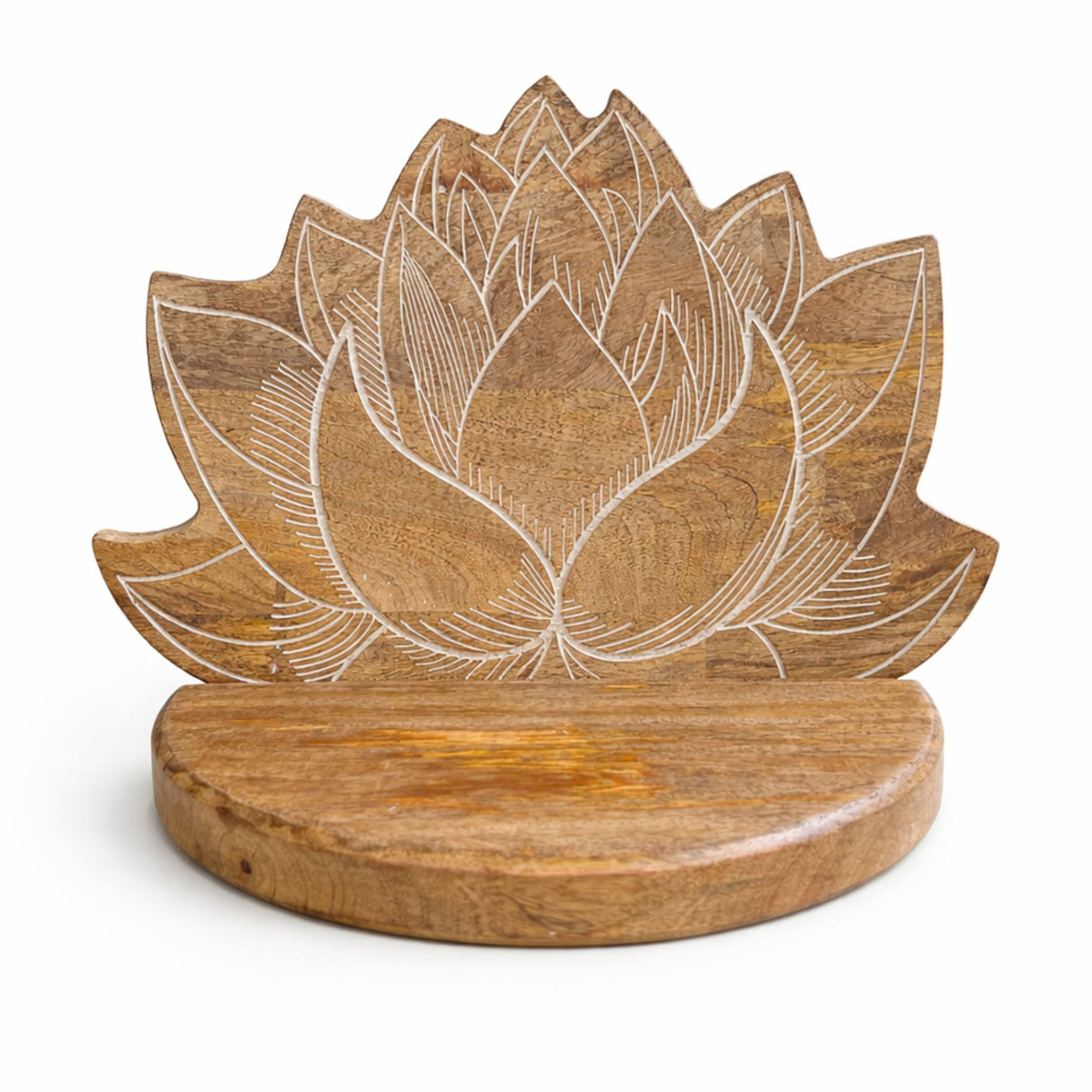 Étagère murale Lotus blanc patiné