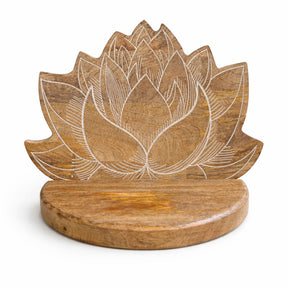 Étagère murale Lotus blanc patiné
