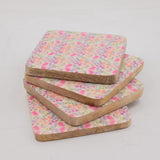 Set of 4 Square Coasters - Pretty Floral