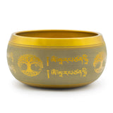 Large Aluminium Singing Bowl - Buddha Tree of Life - Copper Colour (19cm)