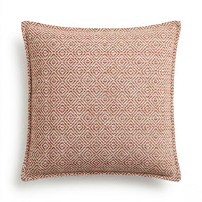 Classic Cushion Cover - Burgundy Squares - 45 × 45 cm