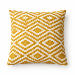Klasyczna poszewka na poduszkę - Musztardowe diamenty - 45 × 45 cm