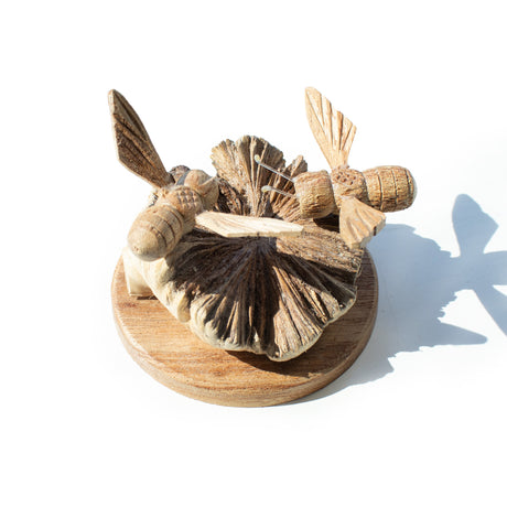 Scultura Artigianale in Legno Parasite - Api in Azione
