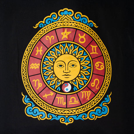 Ikonična klasična torba - Zodiac Sun - Crna 6oz