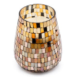 Høje Glaslys i Krukke - Amber Mosaic