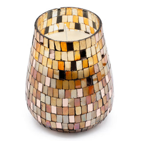 Høje Glaslys i Krukke - Amber Mosaic
