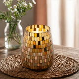 Høje Glaslys i Krukke - Amber Mosaic