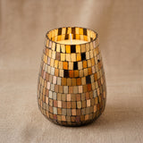 Høje Glaslys i Krukke - Amber Mosaic