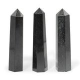 Kamienny obelisk sześciokątny, około 17 cm – czarny turmalin