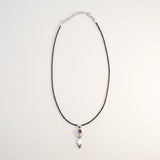 Indian Devotional Pendant - Silver Plated (45cm Cord)- Goddess Amethyst