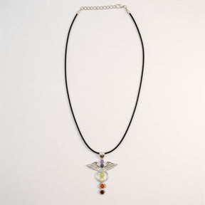 Pendentif Dévotion Indien - Plaqué Argent (cordon 45 cm) - Ange Chakra