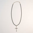 Indický náhrdelník s duchovním motivem - stříbrem pokovený (šňůra 45 cm) - Ankh, symbol věčného života