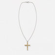 Pendente Devocional Indiano - Prateado (Corrente de 45cm) - Crucifixo de Citrino