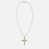 Pendente Devocional Indiano - Prateado (Corrente de 45cm) - Crucifixo de Citrino