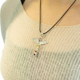 Pendentif Dévotion Indien - Plaqué Argent (cordon 45 cm) - Ange Chakra