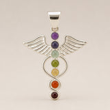 Pendentif Dévotion Indien - Plaqué Argent (cordon 45 cm) - Ange Chakra
