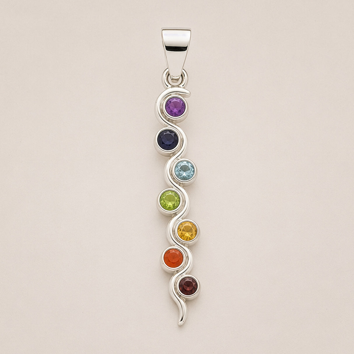 Pendentif Dévotionnel Indien - Plaqué Argent (cordon 45 cm) - Chakra Serpent