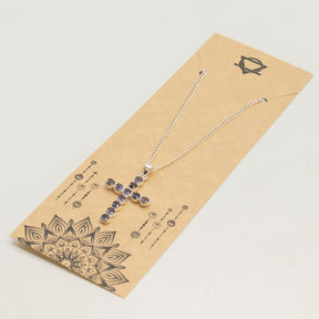 Pendente Devocional Indiano - Banhado a Prata (Corrente de 45cm) - Crucifixo Ionite